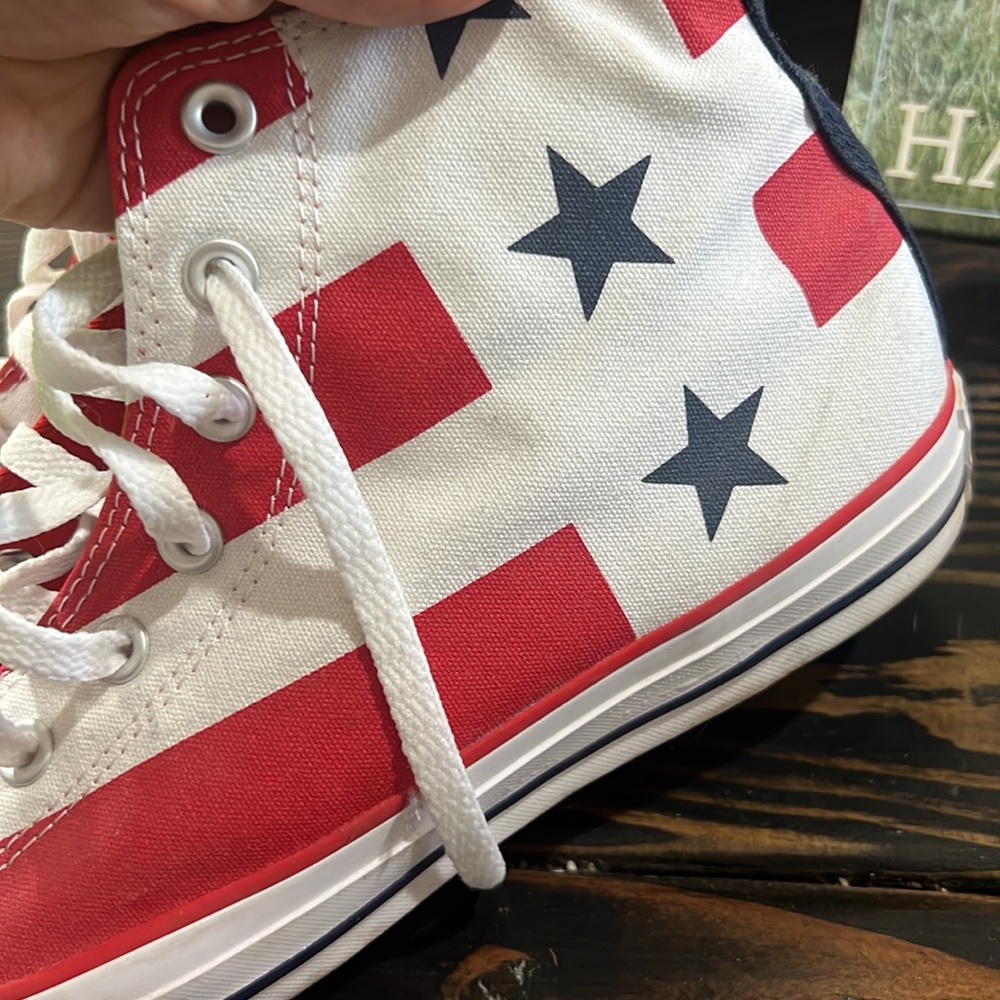Converse Men's Red Chuck Taylor All Star High 'stars & Stripes' - Picture 3 of 8